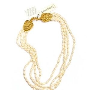 Antiquities Goldtone Simulated Pearl Necklace